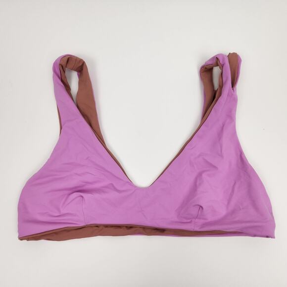 L*Space Bikini Set Breakers Bottom One Wave Top in Purple Brown Reversible XL - Picture 2 of 8